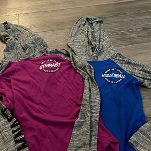 Bundle! 2 long sleeve shirts justice active size 14
